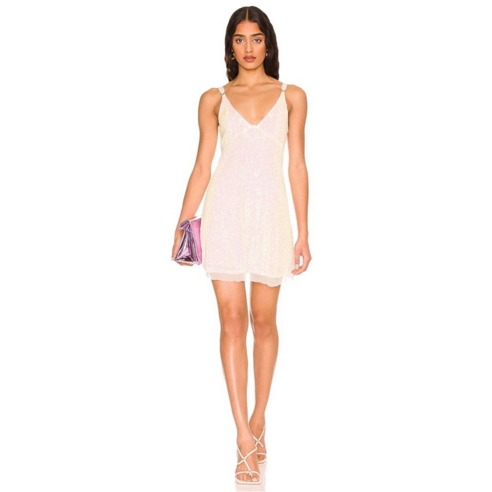 Free People Gold Rush Mini Dress Icicle Pearl